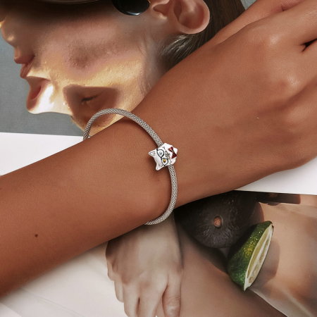 Pandantiv argint pisica alba cu papion [5]