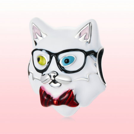 Pandantiv argint pisica alba cu papion [7]