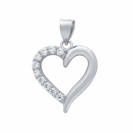 Pandantiv argint placat cu rodiu in forma de inimioara PSX0378 [1]