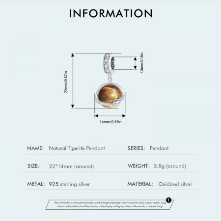 Pandantiv argint planeta cu ochi de tigru [11]