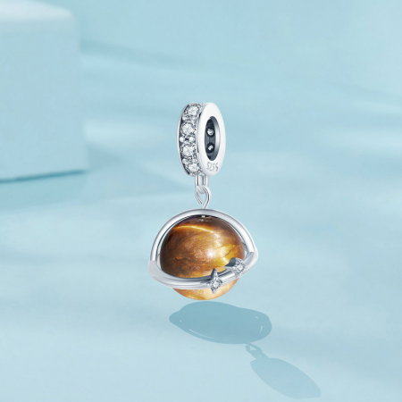 Pandantiv argint planeta cu ochi de tigru [3]