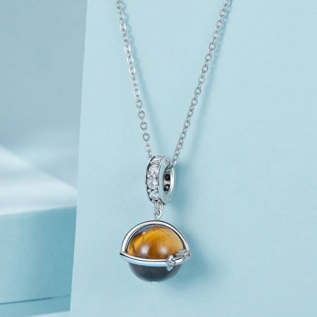 Pandantiv argint planeta cu ochi de tigru [9]