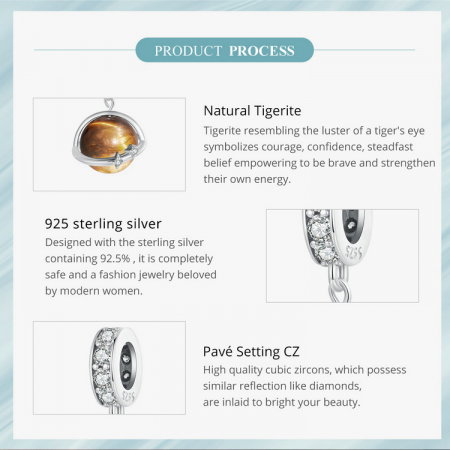 Pandantiv argint planeta cu ochi de tigru [12]