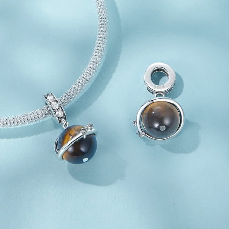 Pandantiv argint planeta cu ochi de tigru [7]