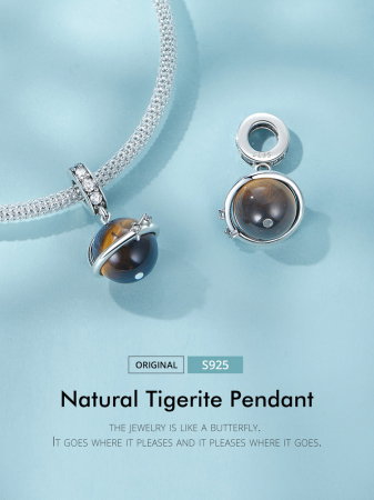 Pandantiv argint planeta cu ochi de tigru [15]