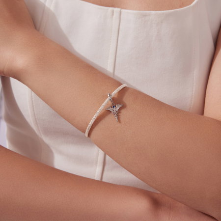 Pandantiv argint Sceptrul lui Hermes cu Zirconia [2]