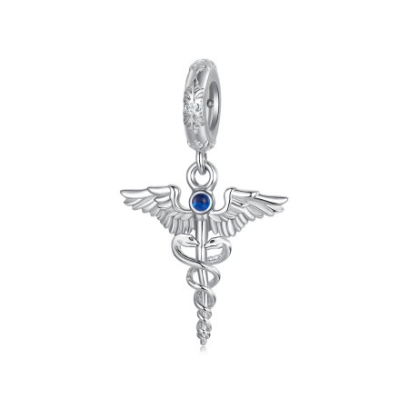 Pandantiv argint Sceptrul lui Hermes cu Zirconia