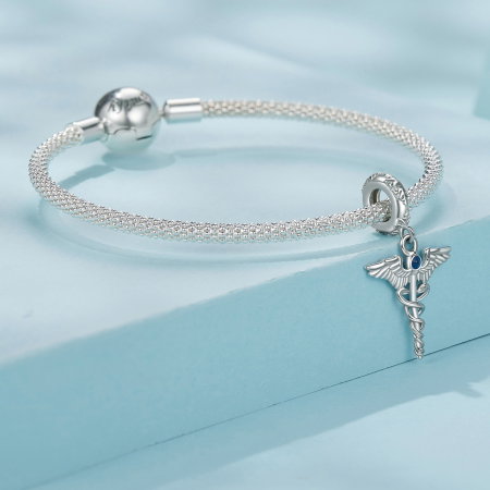 Pandantiv argint Sceptrul lui Hermes cu Zirconia [5]