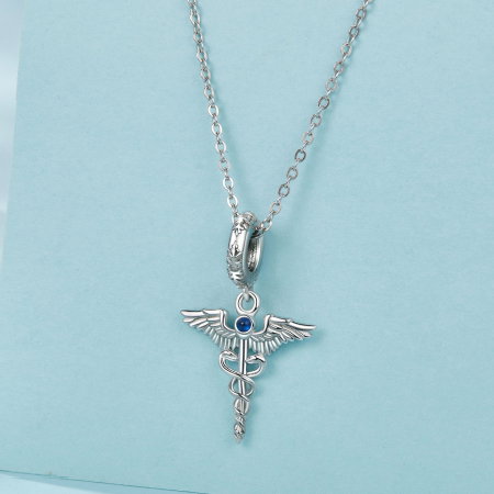 Pandantiv argint Sceptrul lui Hermes cu Zirconia [8]