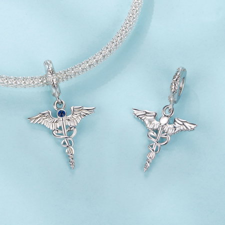 Pandantiv argint Sceptrul lui Hermes cu Zirconia [7]