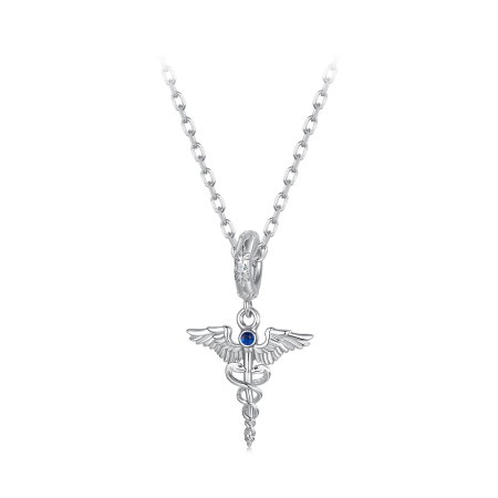 Pandantiv argint Sceptrul lui Hermes cu Zirconia [10]