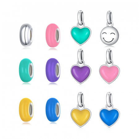 Pandantiv argint inima mov [4]