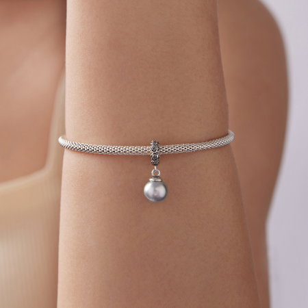 Pandantiv argint trandafir cu perla ecologica [8]