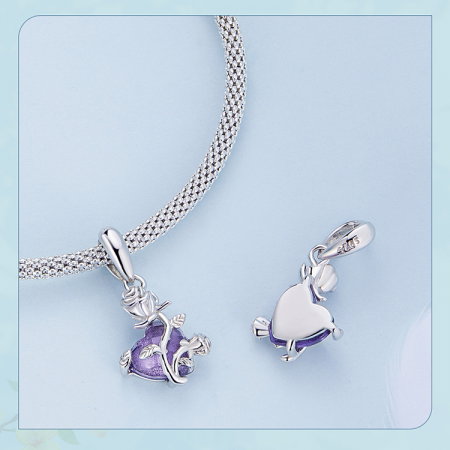 Pandantiv argint cu floare si inima [5]