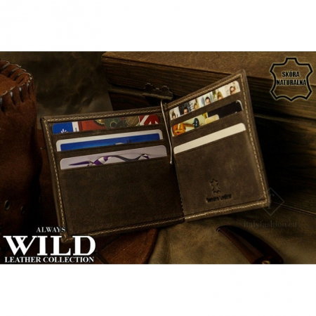 Portbancnota piele naturala Wild PBA03 Maron [2]