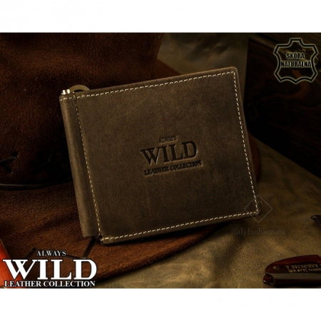 Portbancnota piele naturala Wild PBA03 Maron [0]