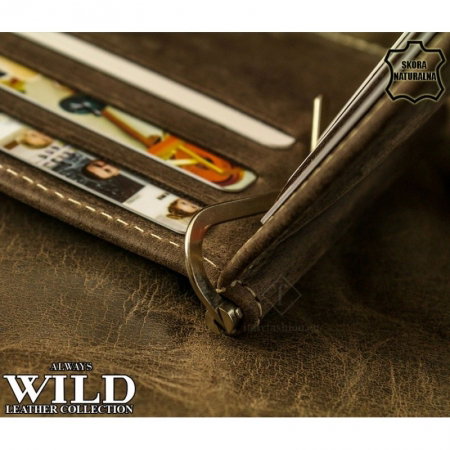 Portbancnota piele naturala Wild PBA03 Maron [4]