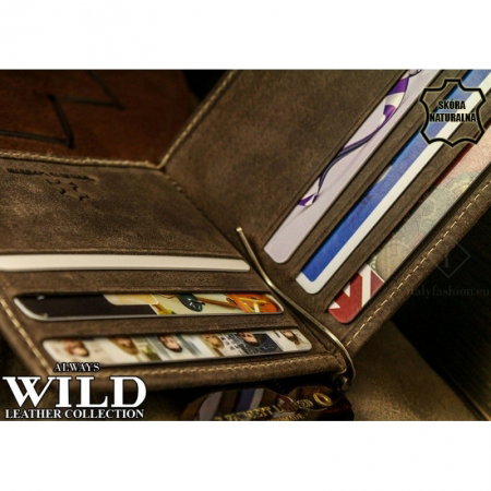 Portbancnota piele naturala Wild PBA03 Maron [3]