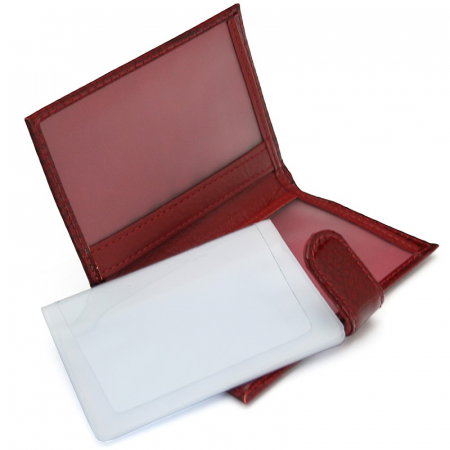 Portcard piele naturala Ellini PCA33 Rosu [2]