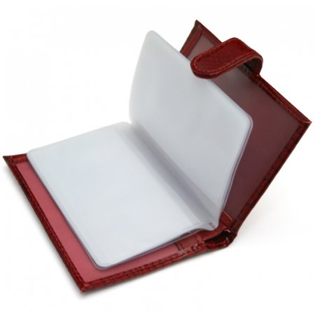 Portcard piele naturala Ellini PCA33 Rosu [3]