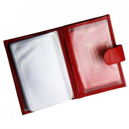 Portcard piele naturala Bellugio PCA35 Rosu [1]