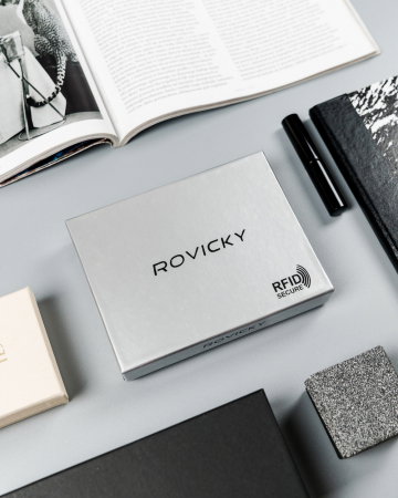 Portchei piele naturala cu 2 compartimente Rovicky, PCH302, Rosu [16]