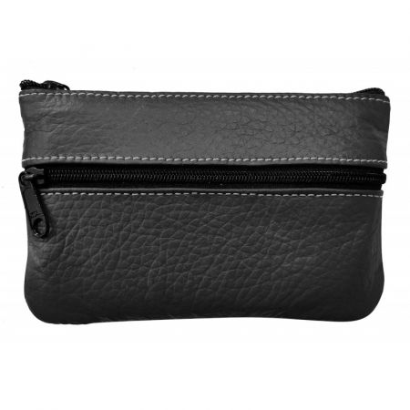 Portchei piele naturala incapator cu 3 compartimente, PCH360