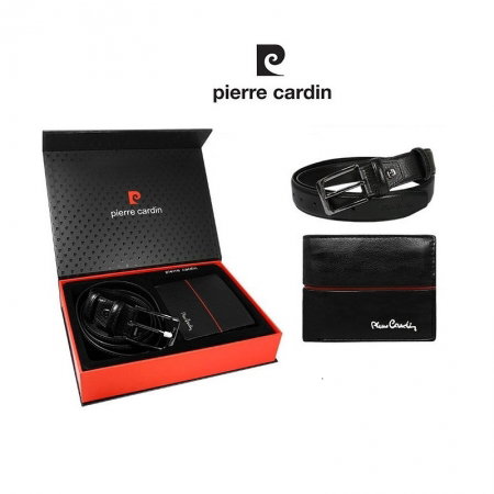 Portofel barbati + curea (set piele naturala) Pierre Cardin PORM88 Negru [1]