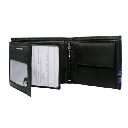 Portofel barbati din piele naturala BeSpecial PORM615 Negru cu Albastru [1]