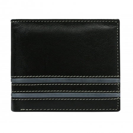 Portofel barbati din piele naturala BeSpecial PORM616 Negru cu Gri [0]