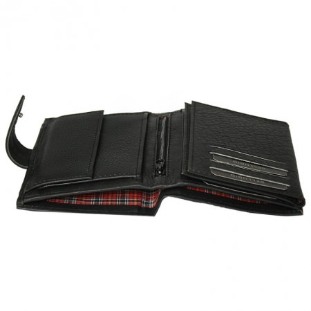 Portofel barbati din piele naturala cu cusatura albastra Bellugio PORMZ011 [3]