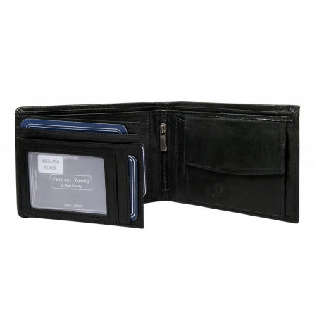 Portofel barbati din piele naturala cu protectie RFID Forever Young PORM622 Negru [1]