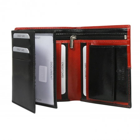 Portofel barbati din piele naturala cu protectie RFID Rovicky PORM574 Rosu [1]