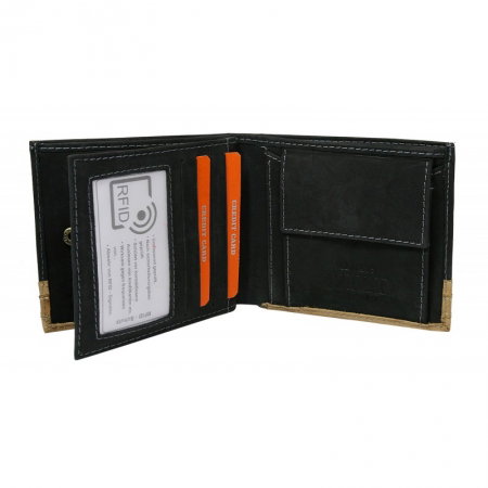 Portofel barbati din piele naturala cu protectie RFID Wild PORM575 Negru [1]
