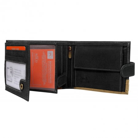 Portofel barbati din piele naturala cu protectie RFID Wild PORM603 Negru [1]