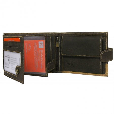 Portofel barbati din piele naturala cu protectie RFID Wild PORM604 Maron [1]