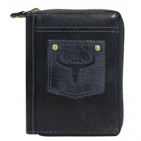 Portofel barbati din piele naturala cu protectie RFID Wild PORM629 Albastru [0]