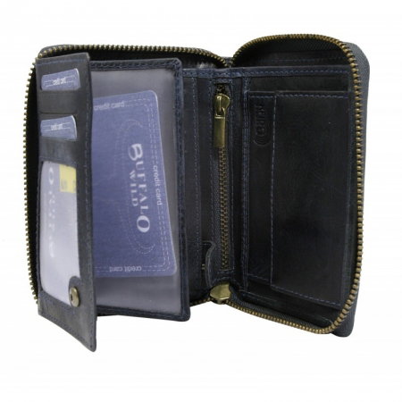 Portofel barbati din piele naturala cu protectie RFID Wild PORM629 Albastru [1]