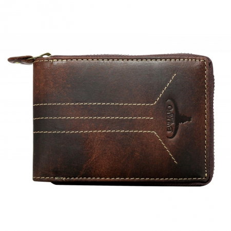 Portofel barbati din piele naturala cu protectie RFID Wild PORM634 Maron [0]