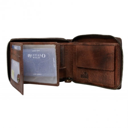 Portofel barbati din piele naturala cu protectie RFID Wild PORM635 Maron [1]