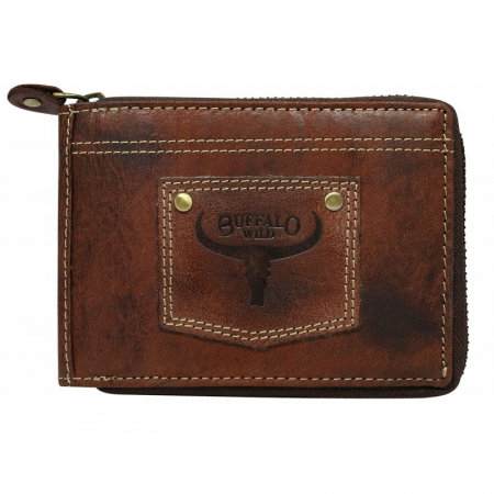 Portofel barbati din piele naturala cu protectie RFID Wild PORM635 Maron [0]