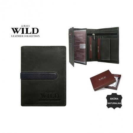Portofel barbati din piele naturala Wild PORM571 Negru [2]