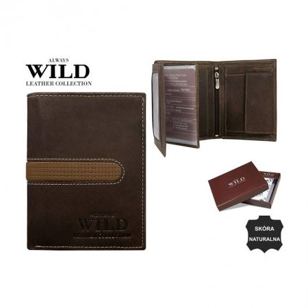 Portofel barbati din piele naturala Wild PORM572 Maron [2]