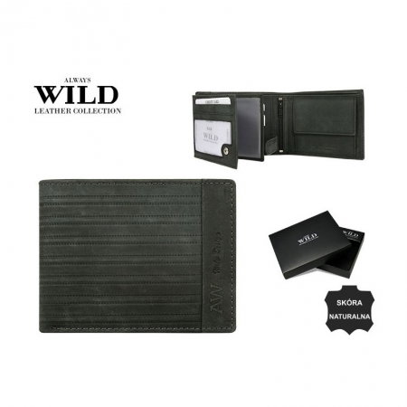 Portofel barbati din piele naturala Wild PORM594 Negru [2]