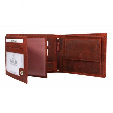 Portofel barbati din piele naturala Wild PORM596 Rosu [1]