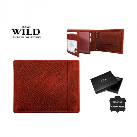 Portofel barbati din piele naturala Wild PORM597 Rosu [2]