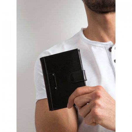 Portofel barbati, PORMG011, piele naturala, Negru [6]