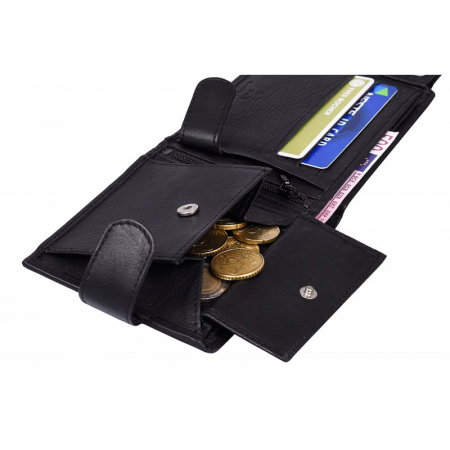 Portofel barbati, PORMG014, piele naturala, Negru, cu RFID [6]