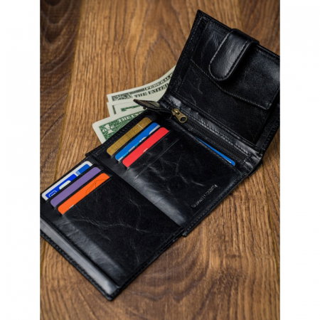 Portofel barbati, PORMG036, piele naturala, Negru, cu RFID [10]