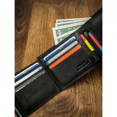 Portofel barbati, PORMG022, piele naturala, Negru, cu RFID [22]